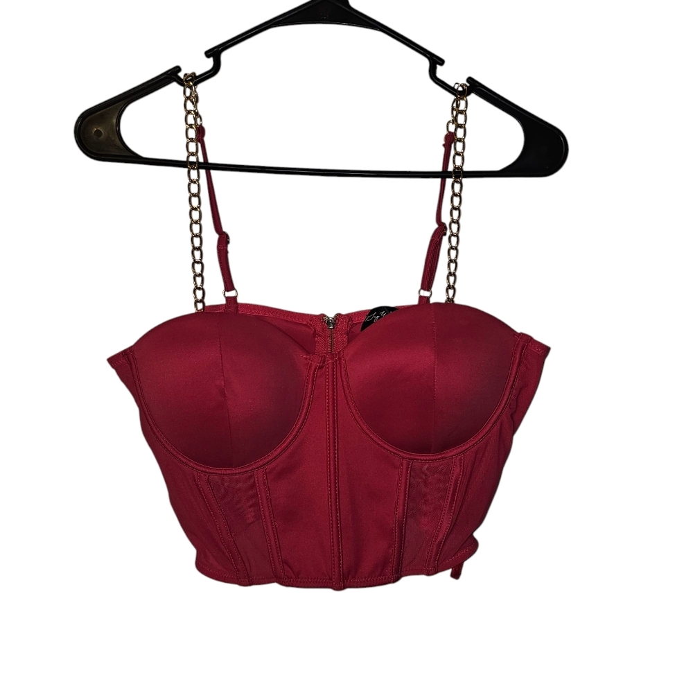Say What? Corset‎ Top-Womens-Large-Red